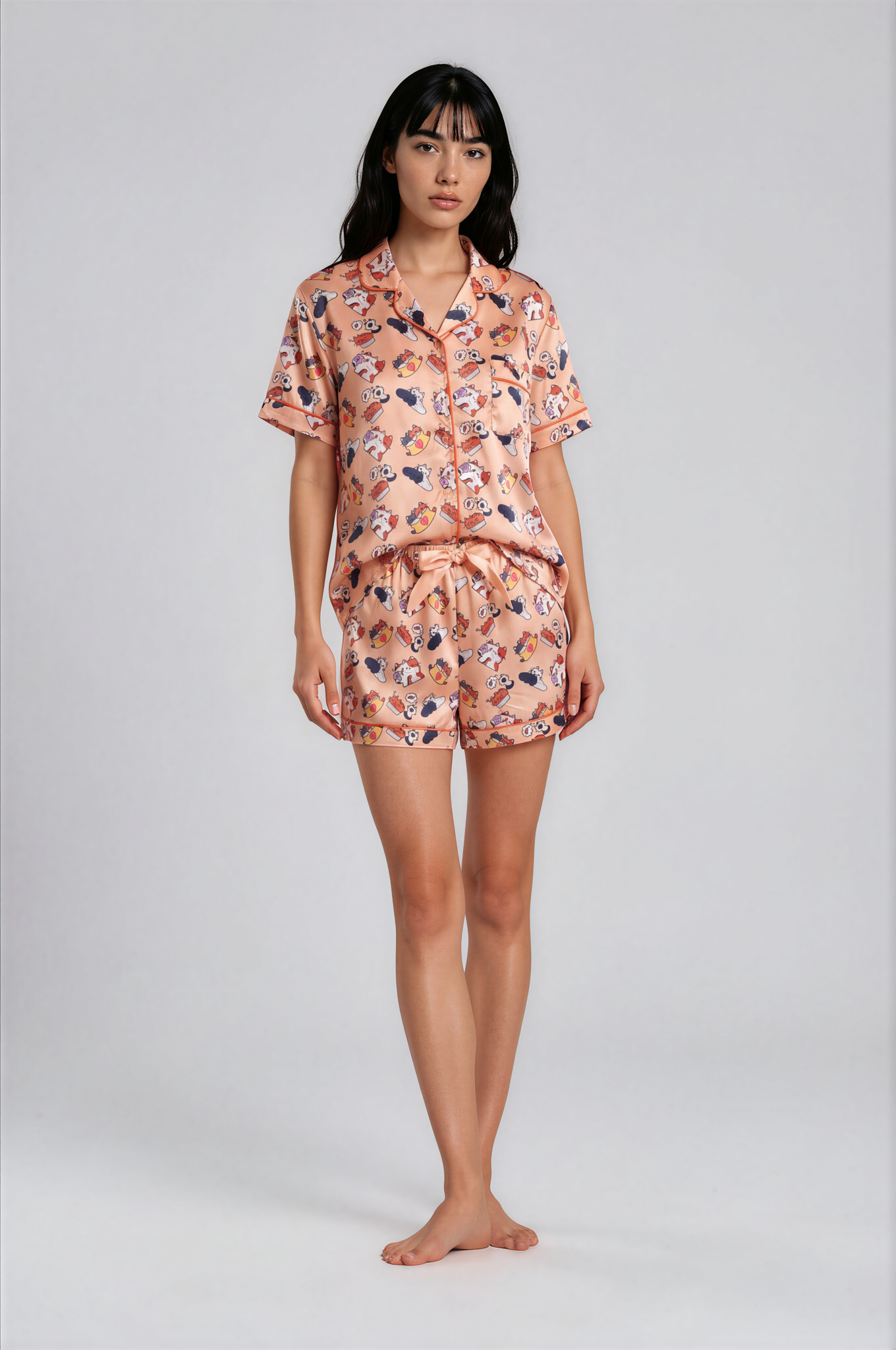 Catnap Latte Shorts Set